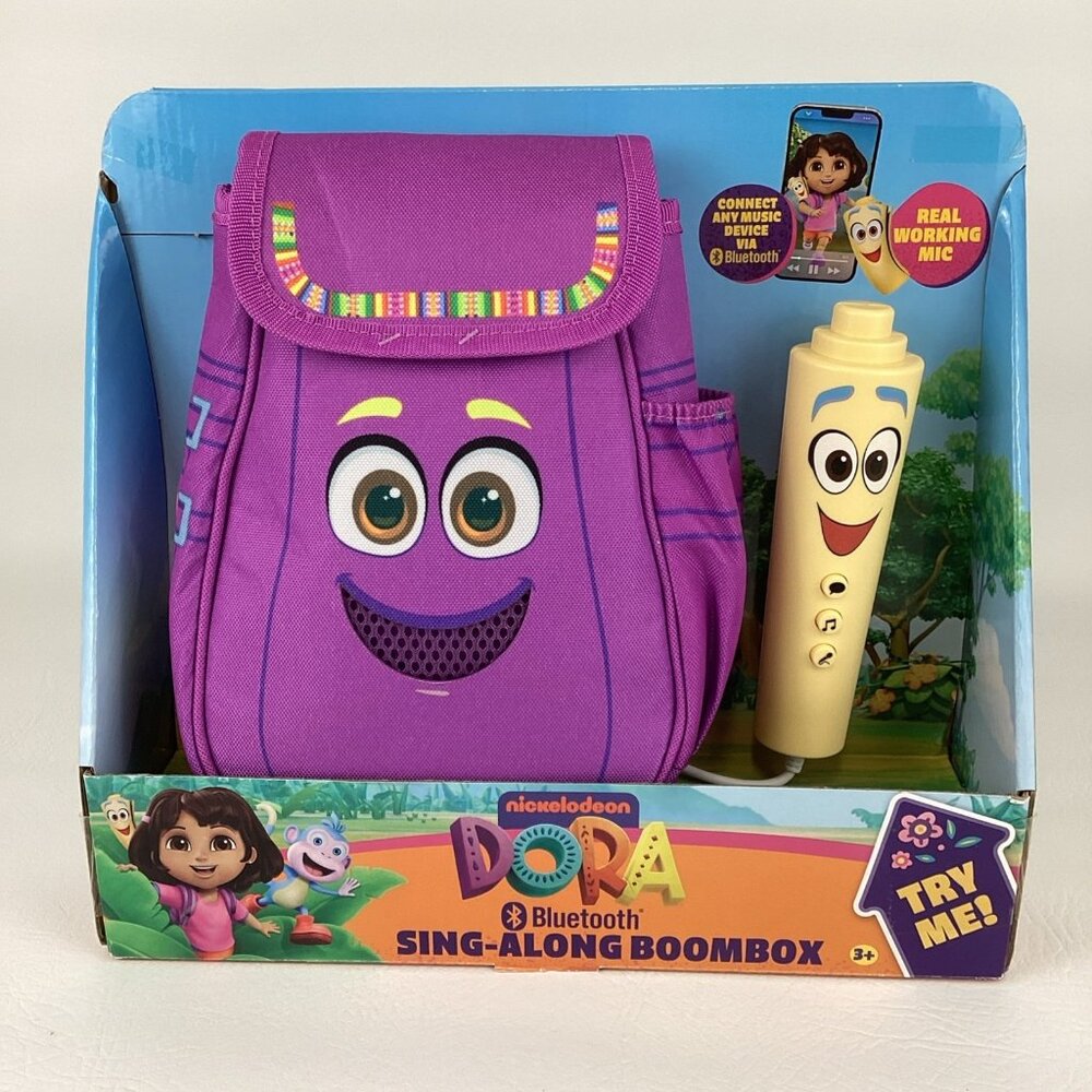 Dora The Explorer Bluetooth Sing Along Boombox Backpack Microphone Nickelodeon